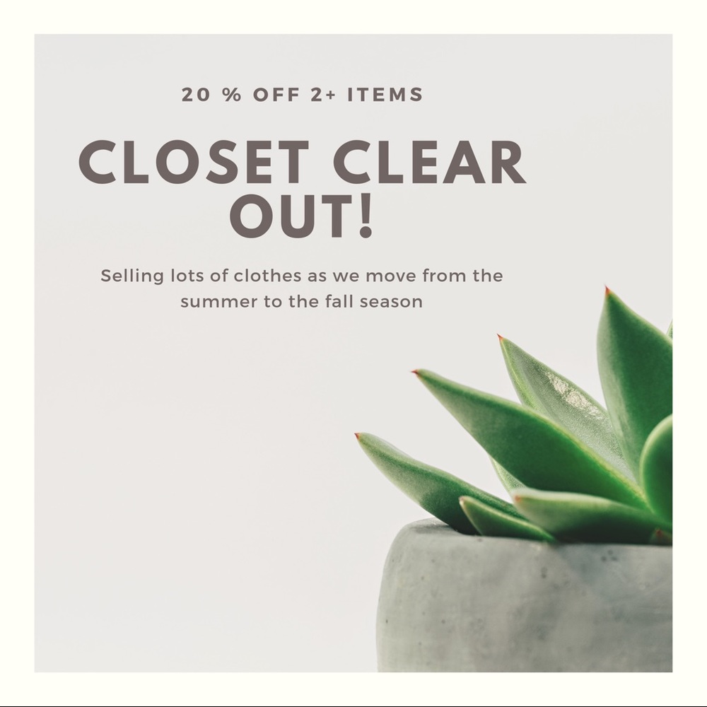 Closet clear out sale!